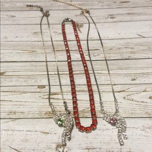 BUNDLE OF 3 RHINESTONES NECKLACES